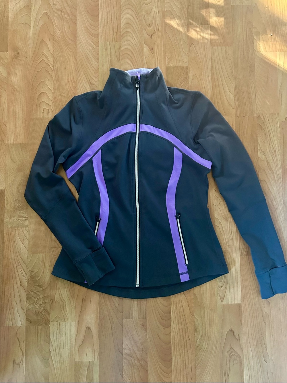 lululemon athletica Gray Jacket with Purple Trim - Full Zip